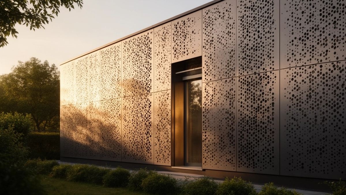 elewacja z blachy perforowanej