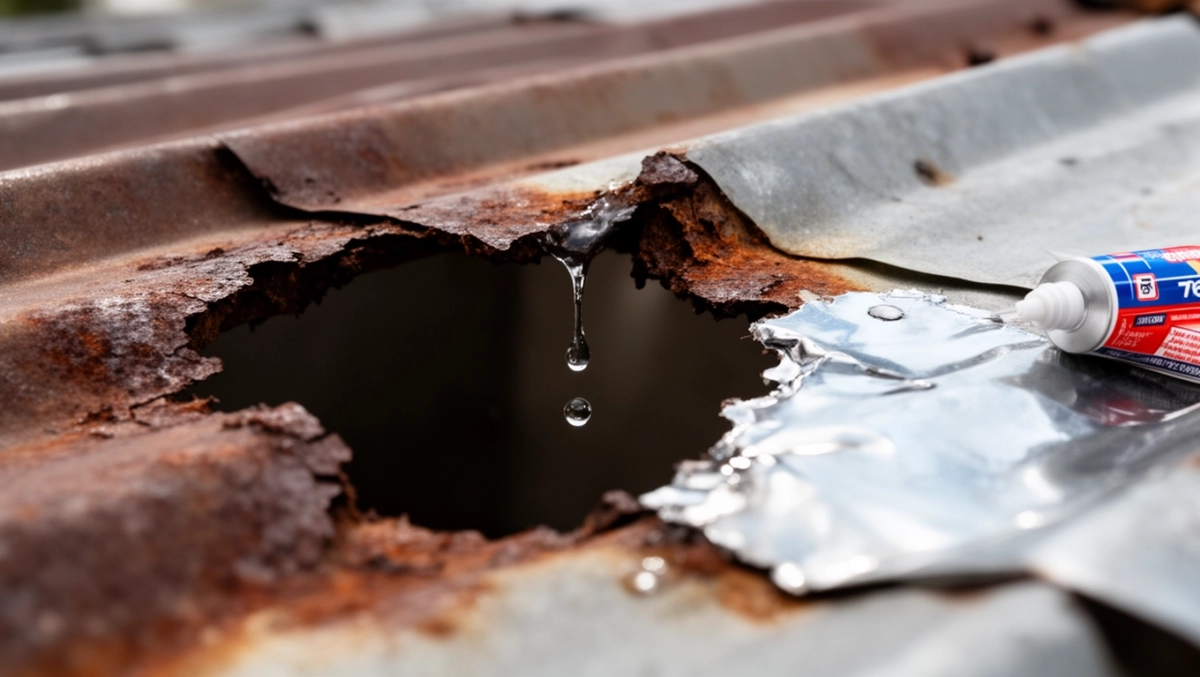 Jak załatać dziurę w dachu z blachy