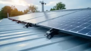 instalacja paneli fotowoltaicznych na dachu pokrytym blachodachówką